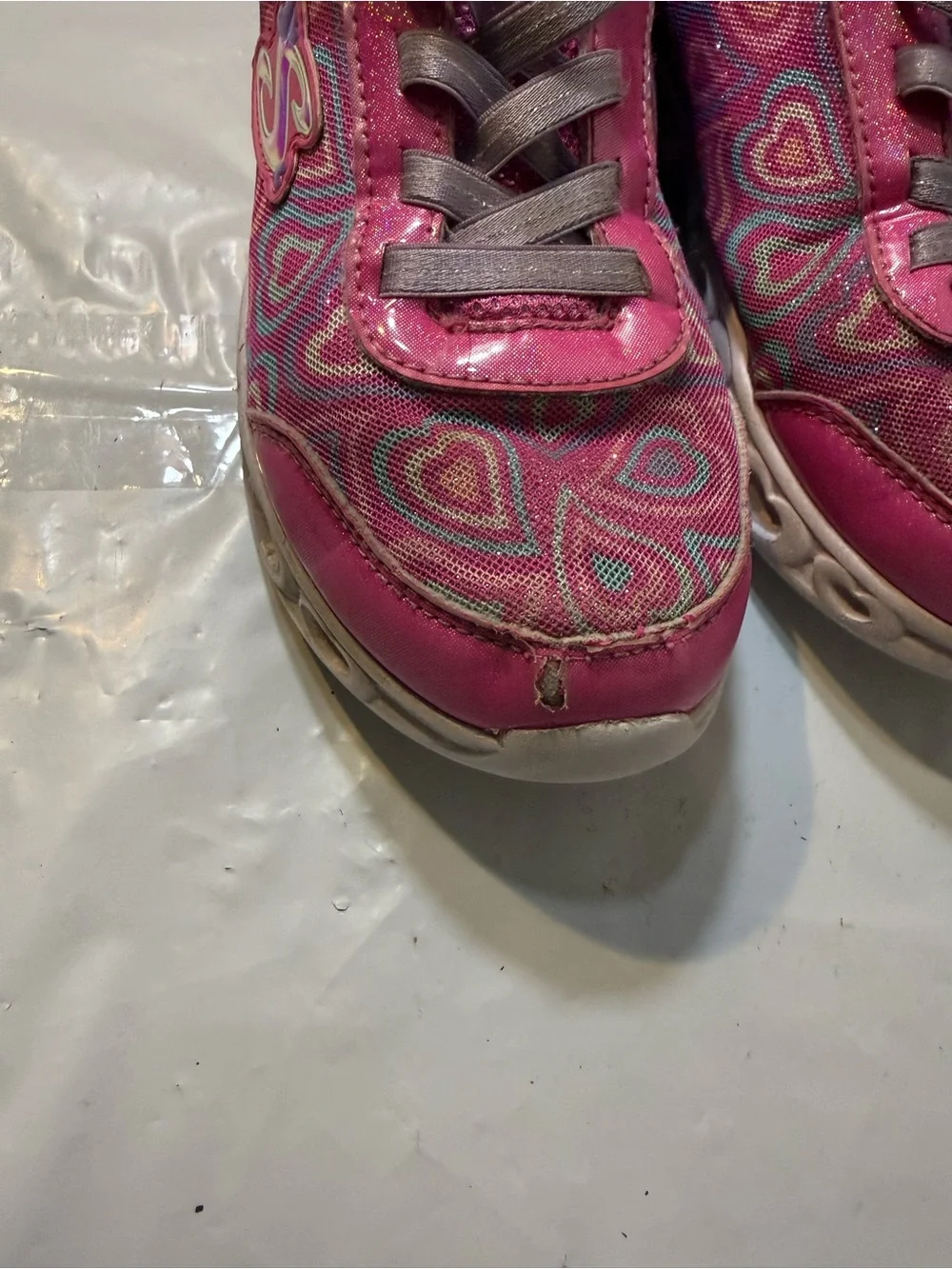 Skechers girls Heart Lights Boogie Love light up sneakers size 3Y